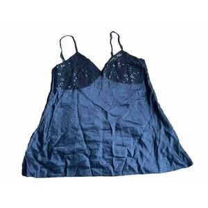 Vintage 100 Percent Silk Spaghetti  Strap Blouse Top Shirt, S